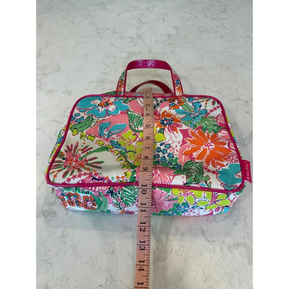 Lilly Pulitzer for Target Floral Makeup Bag Pink Trim Cosmetic Case Travel Bag